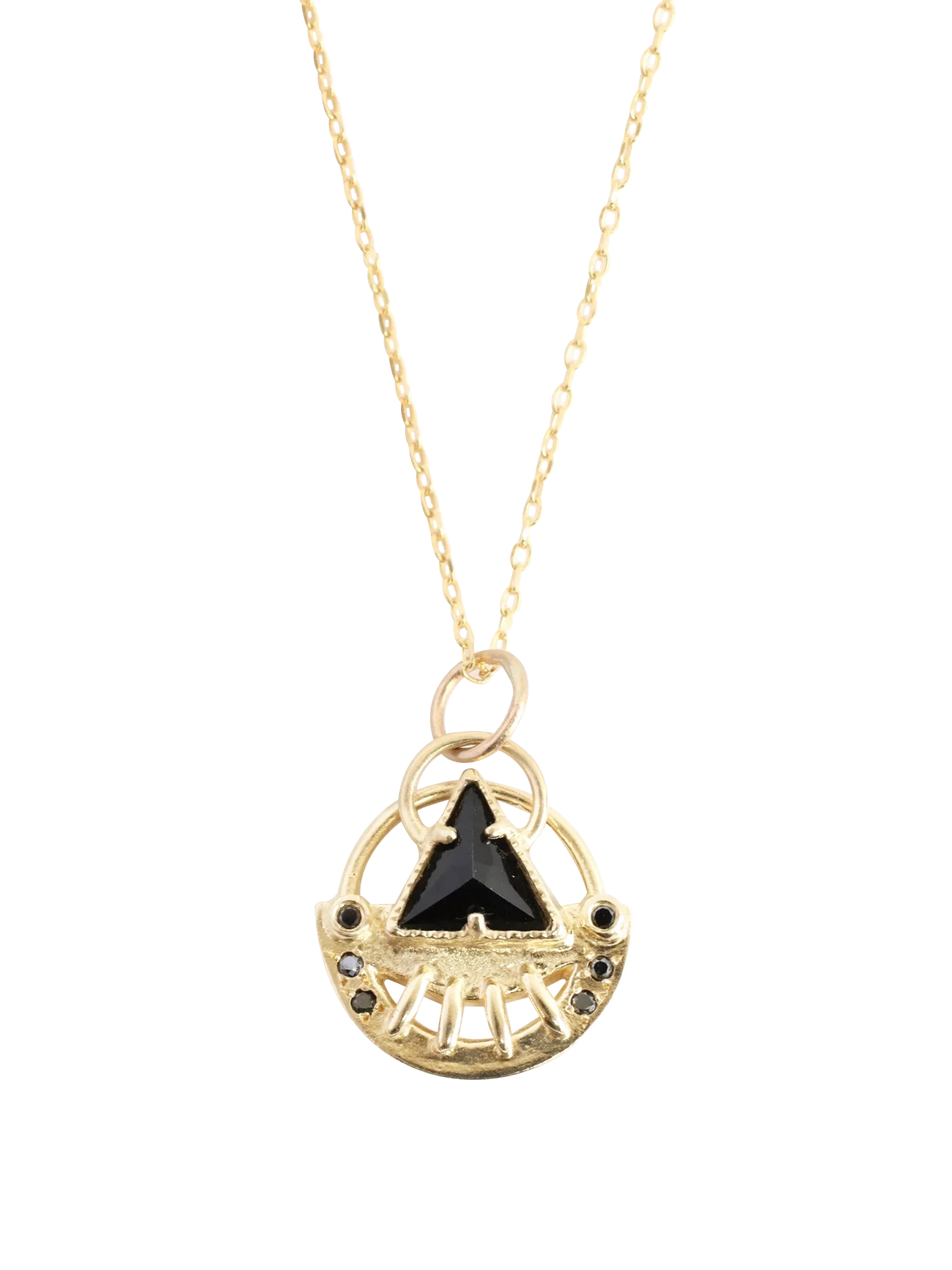 Celestial triangle necklace -noir